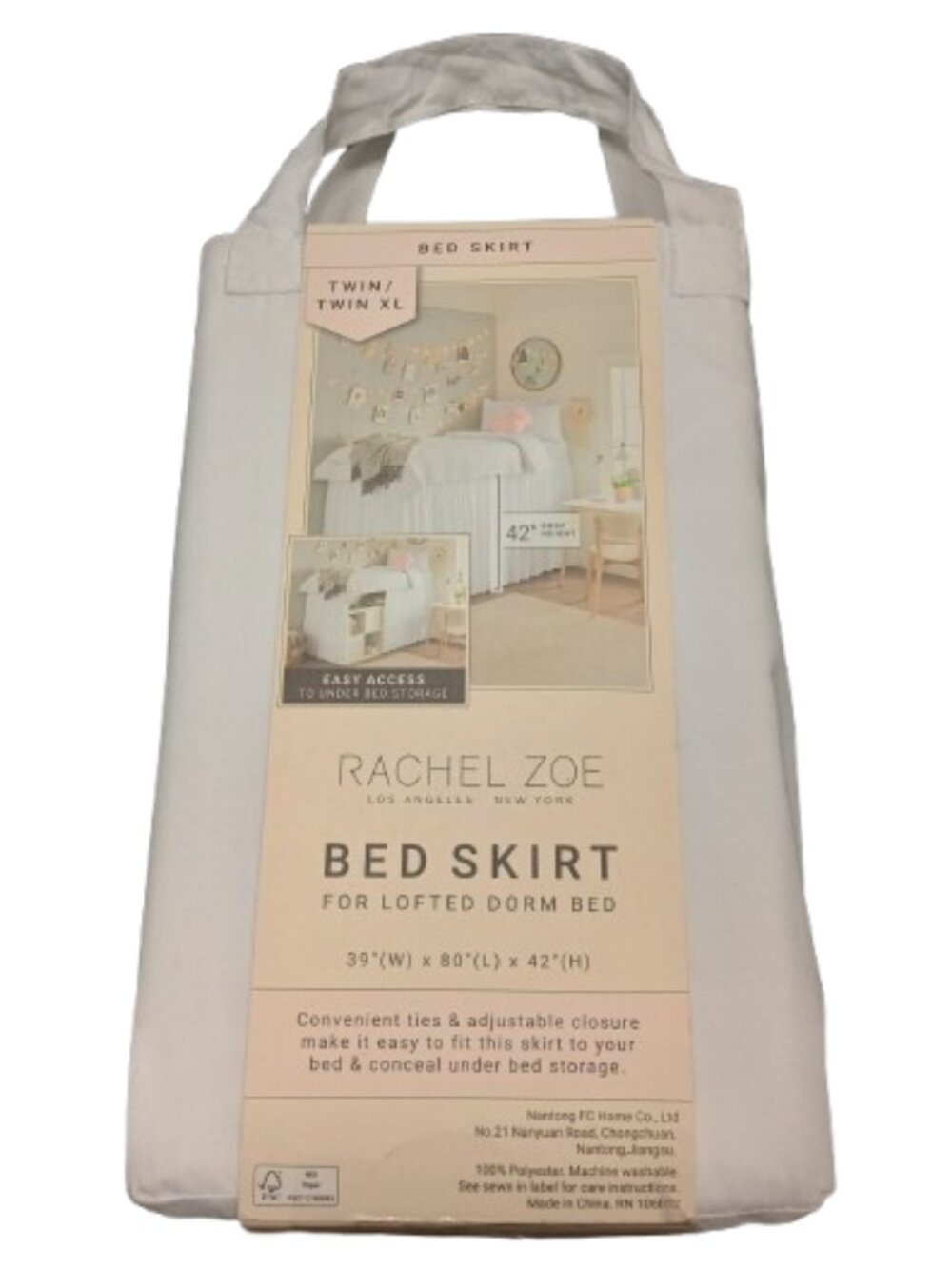 Rachel Zoe White Bed Skirt for Lofted Dorm Bed - Twin  Twin XL NWT
